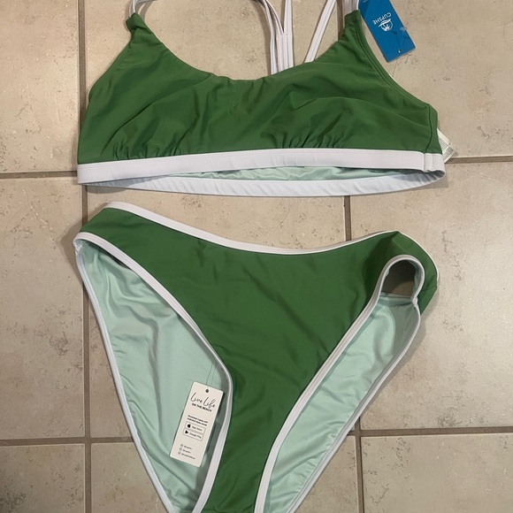 Cupshe Green and White Bikini Set - Picture 1 of 5